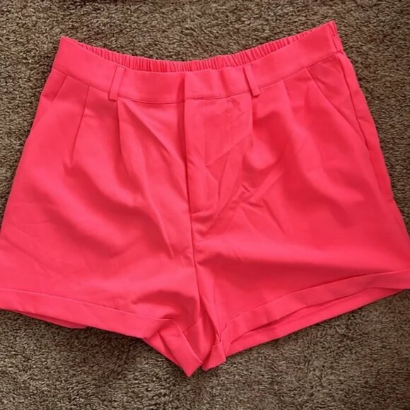 Neon Pink two piece blazer & short set - Picture 2 of 4